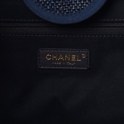 Chanel Woven Straw Raffia Large Deauville Tote Dark Blue 6 of 7