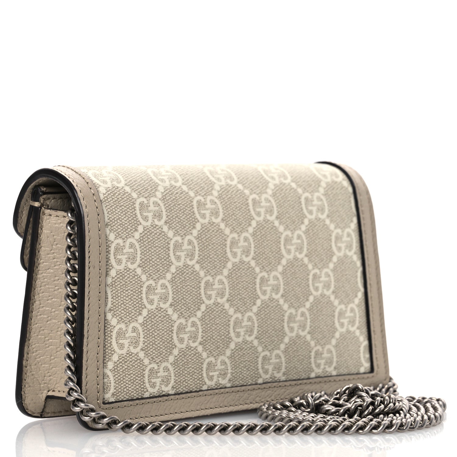 Gucci GG Supreme Monogram Textured Dollar Calfskin Super Mini Dionysus Shoulder Bag Beige Mystic White Oatmeal 2 of 10