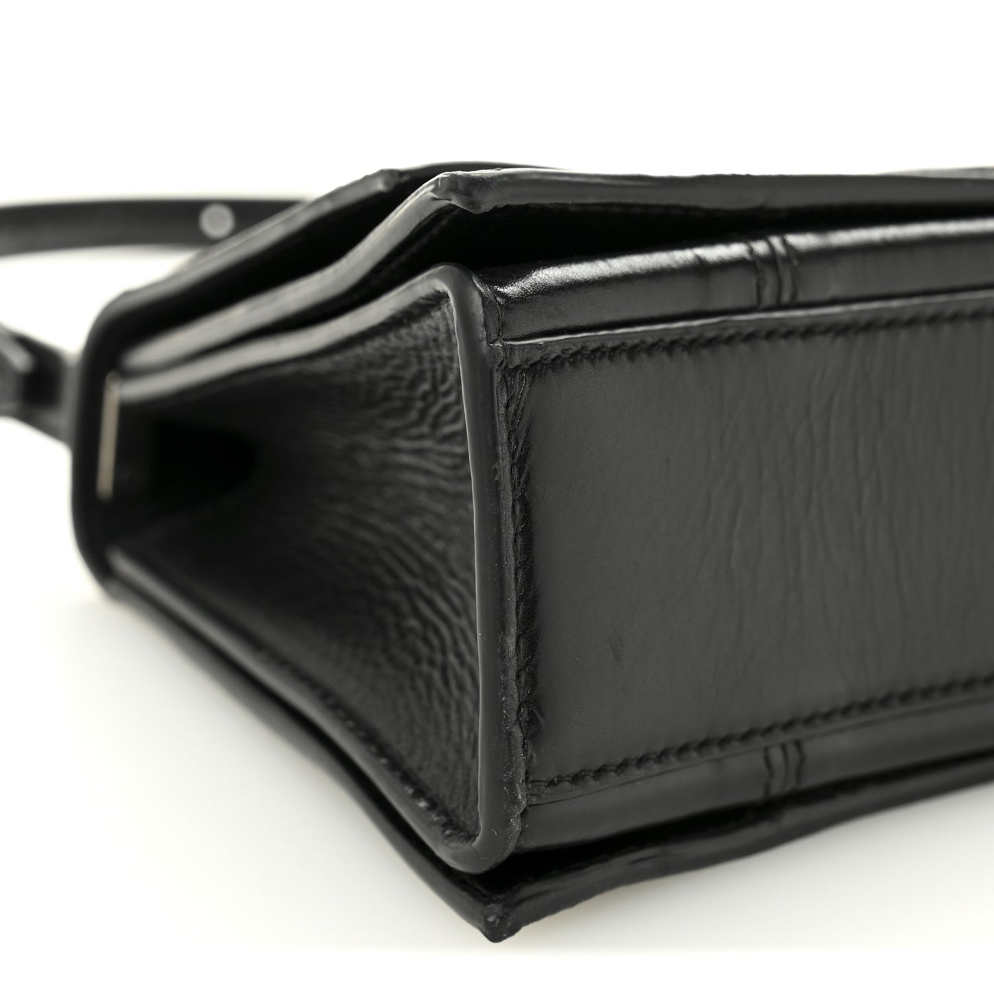Paper Calfskin Small Crush Sling Bag Black