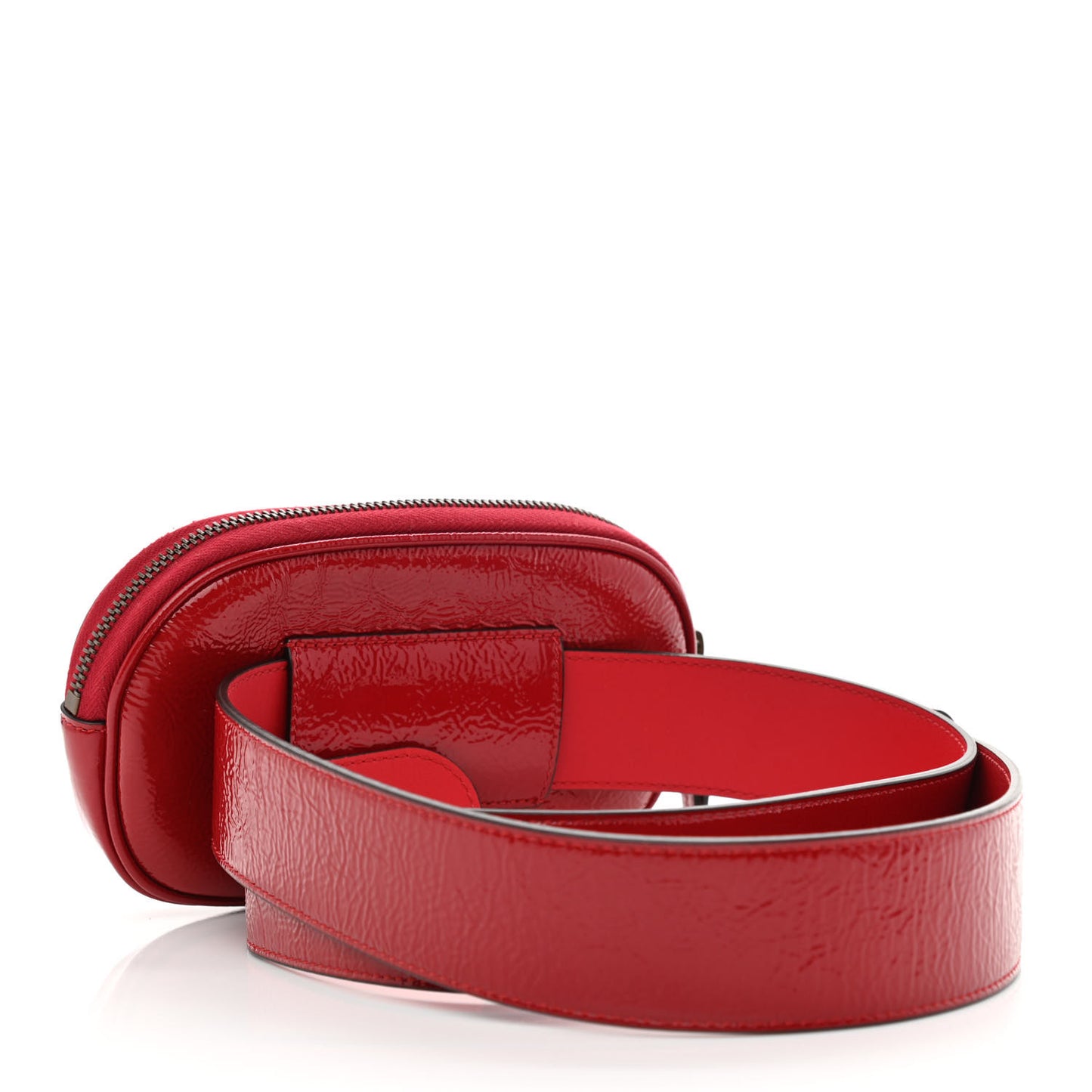 Patent Rubber Game Patch Logo Belt Bag 95 38 Hibiscus Red