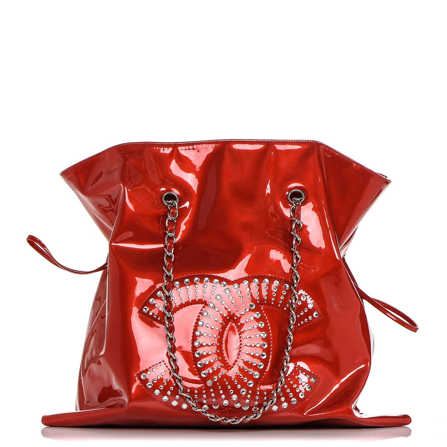 Chanel Patent Crystal Strass Bonbons Tote Red 1 of 7