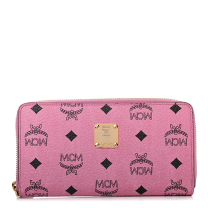 MCM Visetos Zip Around Wallet Pink 1 of 4