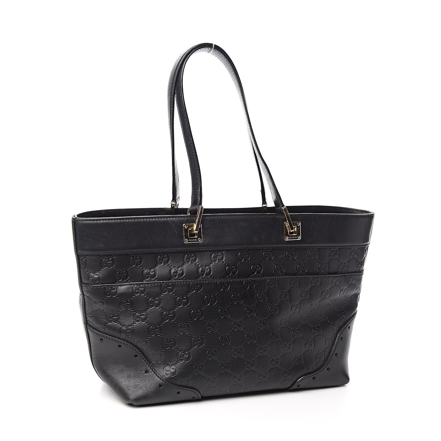 Guccissima Large Punch Tote Black