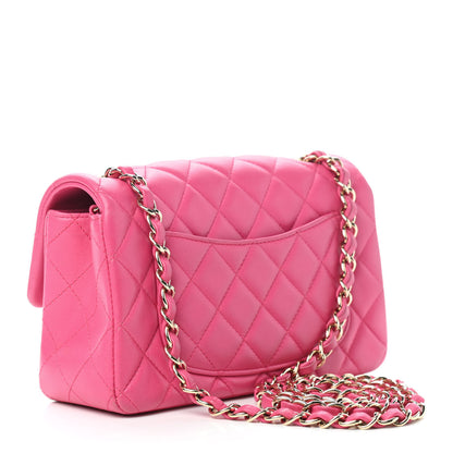 Chanel Lambskin Quilted Mini Rectangular Flap Pink 3 of 10