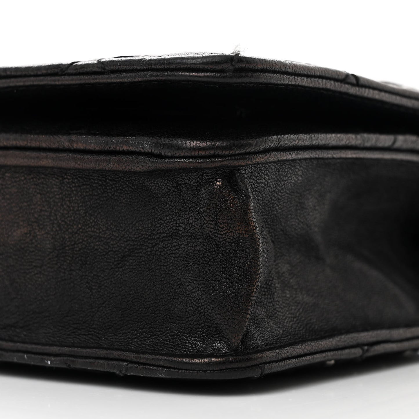 Crumpled Lambskin Studded Paris Dallas Wallet On Chain WOC Black