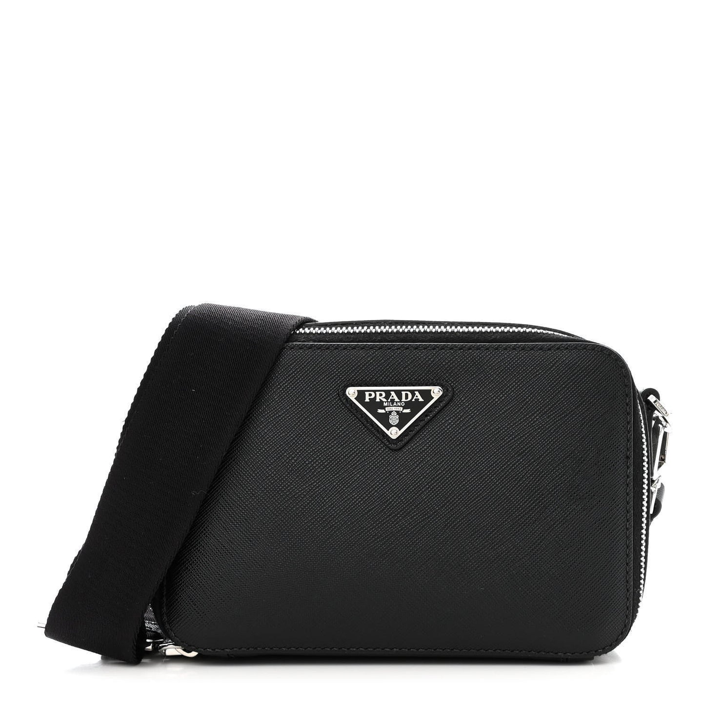 Saffiano Travel Small Brique Crossbody Bag Black