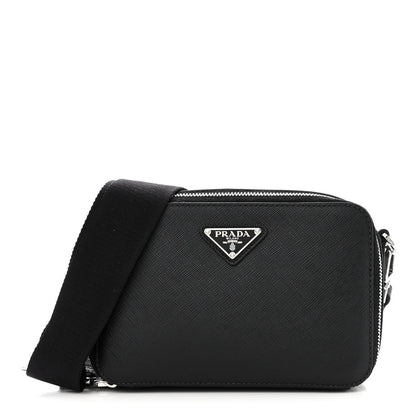 Prada Saffiano Travel Small Brique Crossbody Bag Black 1 of 9
