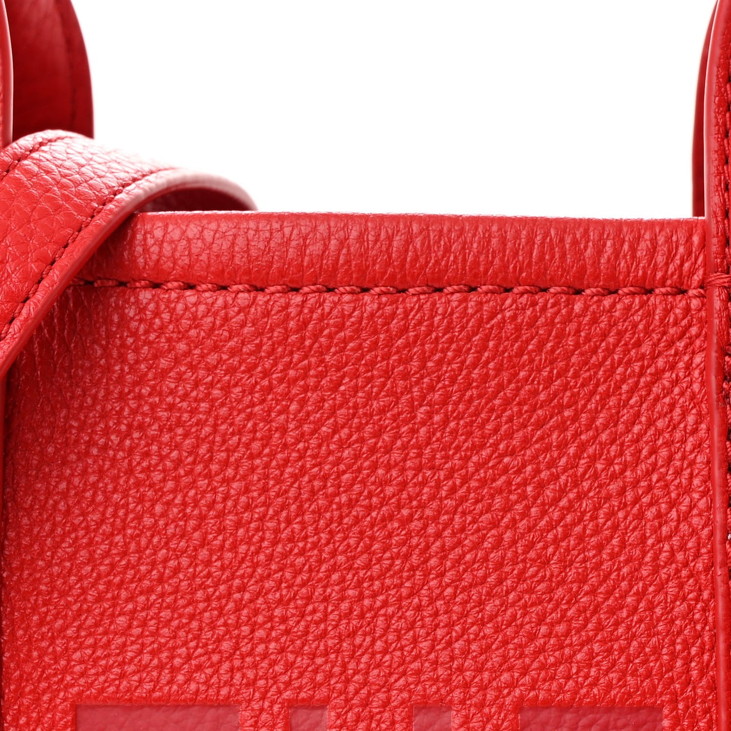 Grained Calfskin Mini The Tote Bag Red