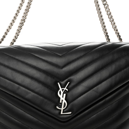 Saint Laurent SAINT LAURENT Calfskin Y Quilted Monogram Large Loulou Chain Satchel Black 9 of 11