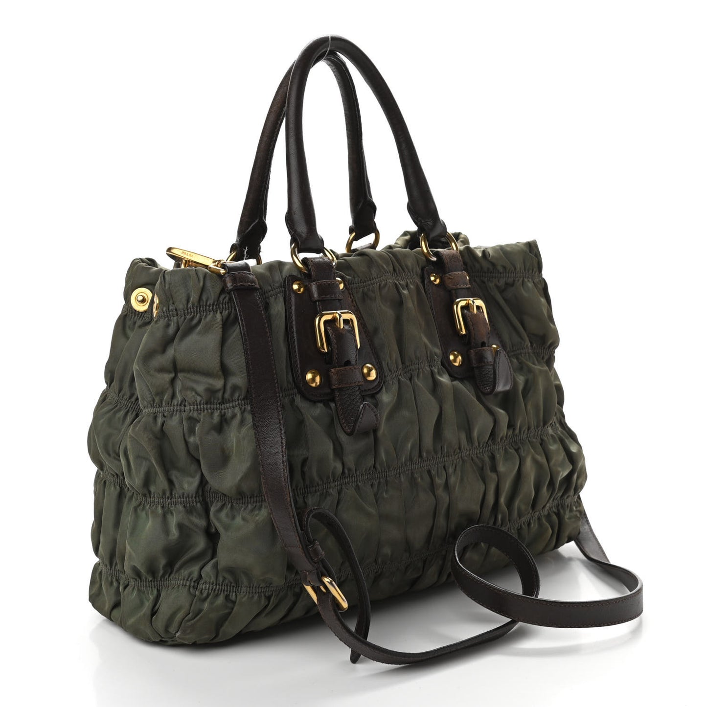 Tessuto Nylon Gaufre Tote Fumo
