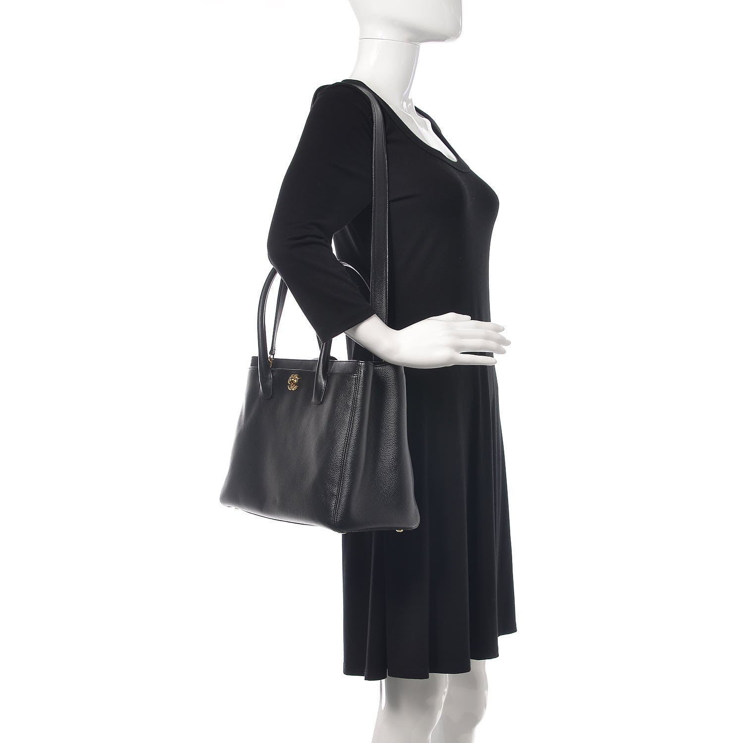 Chanel Calfskin Cerf Executive Shopper Tote Black 2 of 13