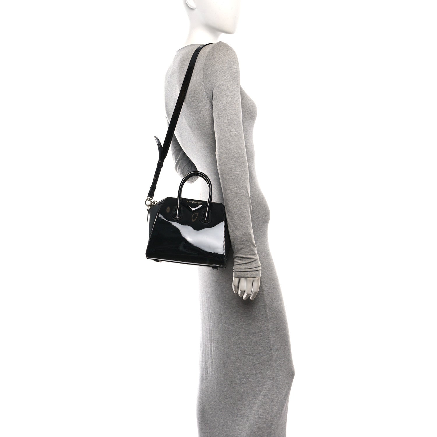 Givenchy Patent Calfskin Mini Antigona Black Black 2 of 9