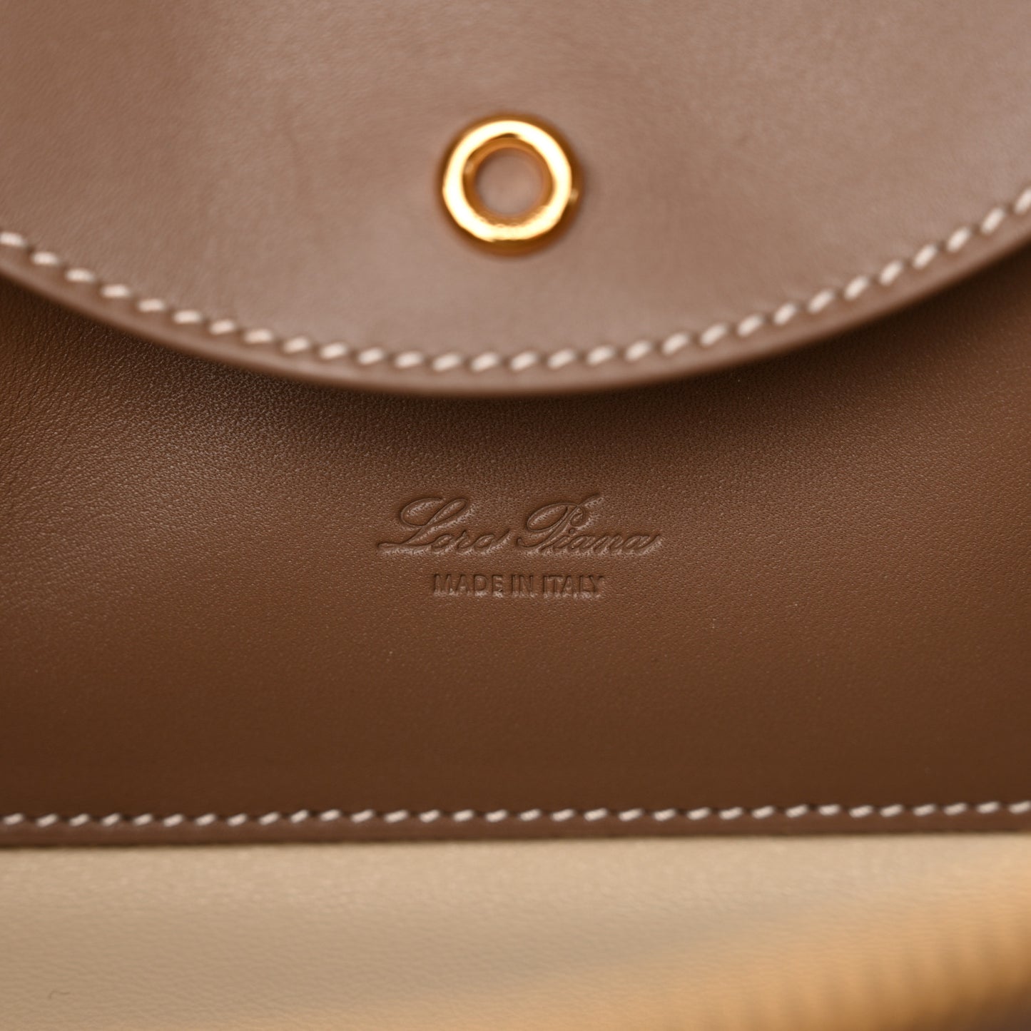 Calfskin Cotton Linen L27 Extra Pocket Bag Natural Light Beige