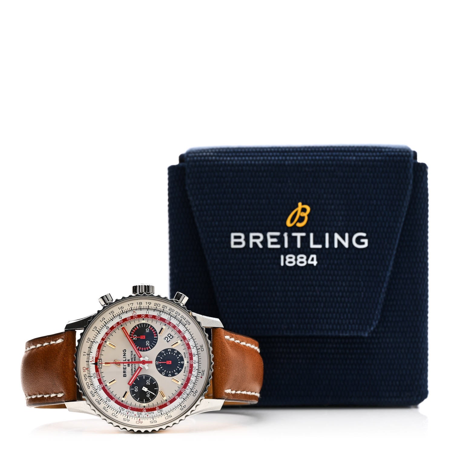 Breitling Stainless Steel Alligator 42mm Navitimer Chronograph Automatic Watch White AB0121 5 of 5