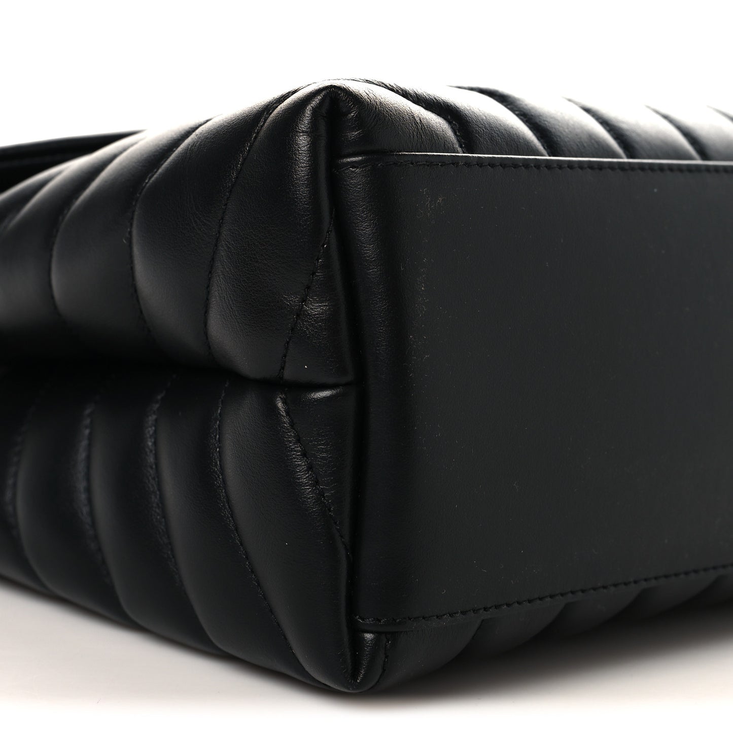 Calfskin Y Quilted Monogram Medium Loulou Chain Satchel Black