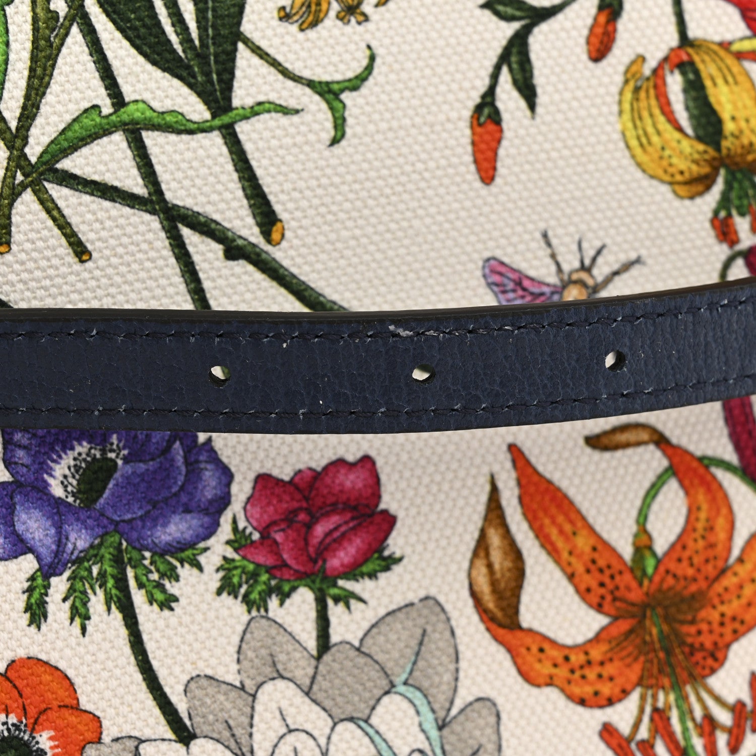 Gucci Canvas Medium Flora Tote White Multicolor Blue Agata 12 of 12