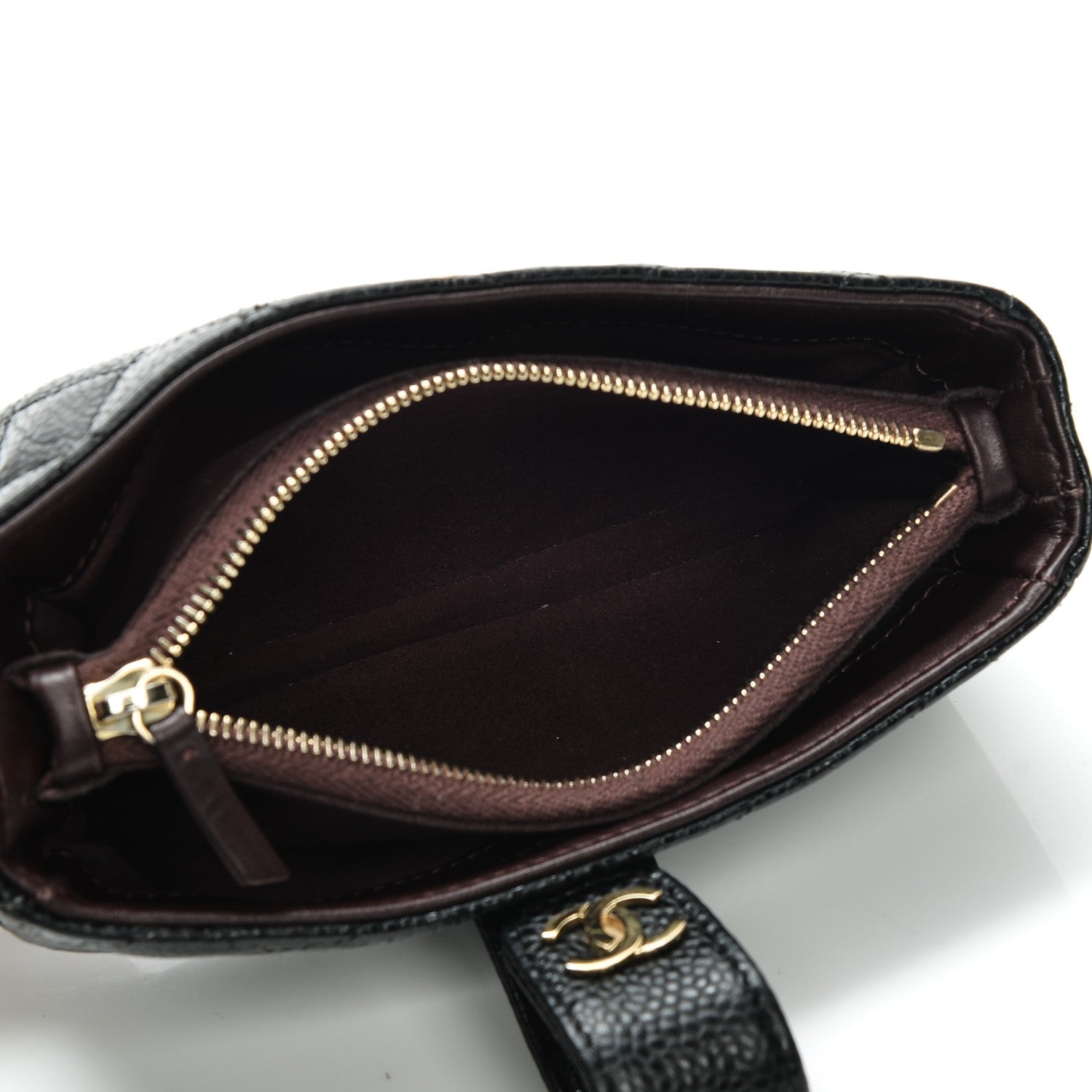 Chanel Caviar Quilted Mini Phone Holder Clutch Black 5 of 9