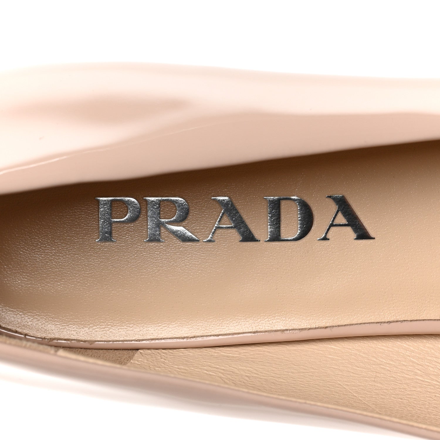 Prada Patent Triangle Ballerina Flats 37.5 Cipria 6 of 8