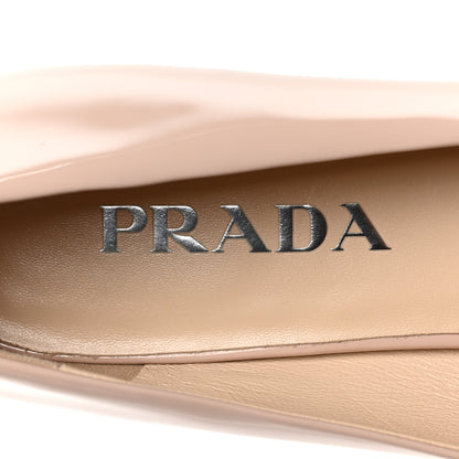Prada Patent Triangle Ballerina Flats 37.5 Cipria 6 of 8