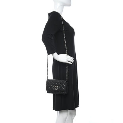 Chanel Caviar Quilted French New Wave Chain CC Wallet On Chain WOC Black 2 of 5