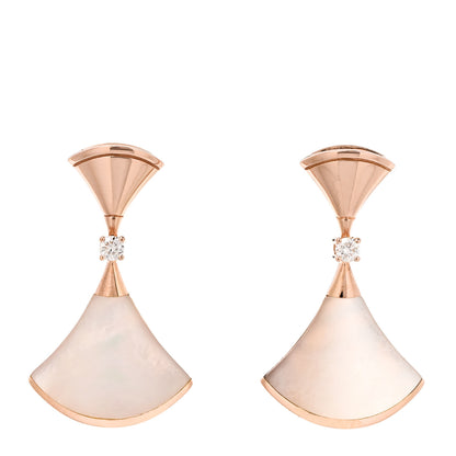 Bulgari 18K Rose Gold Diamond Mother of Pearl Divas' Dream Earrings 1 of 5