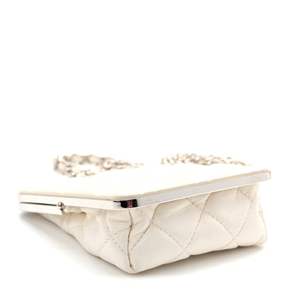 Chanel Lambskin Plexi Quilted CC Evening Clutch With Chain White 4 of 10