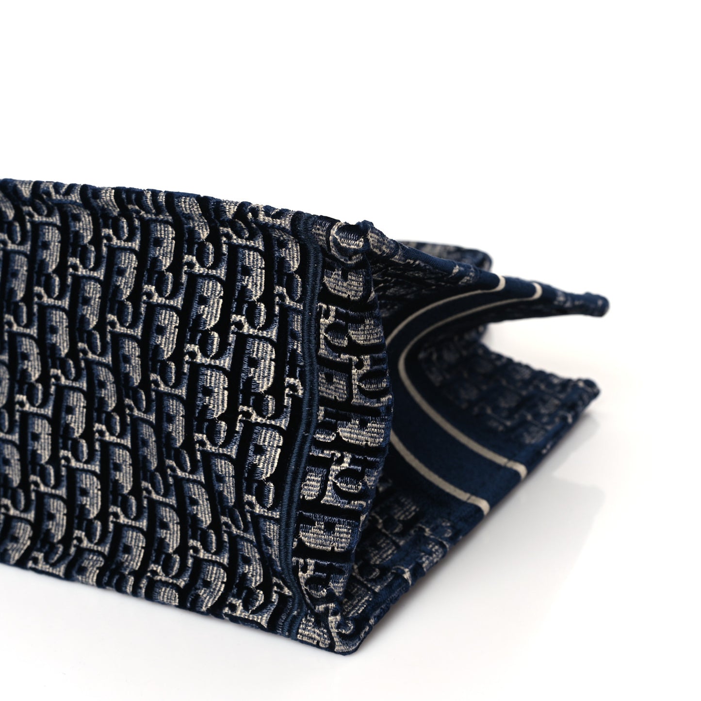 Oblique Velvet Medium Book Tote Blue Multicolor