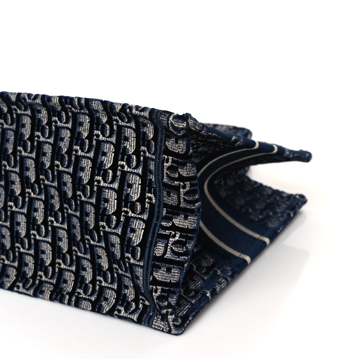 Christian Dior Oblique Velvet Medium Book Tote Blue Multicolor 9 of 10