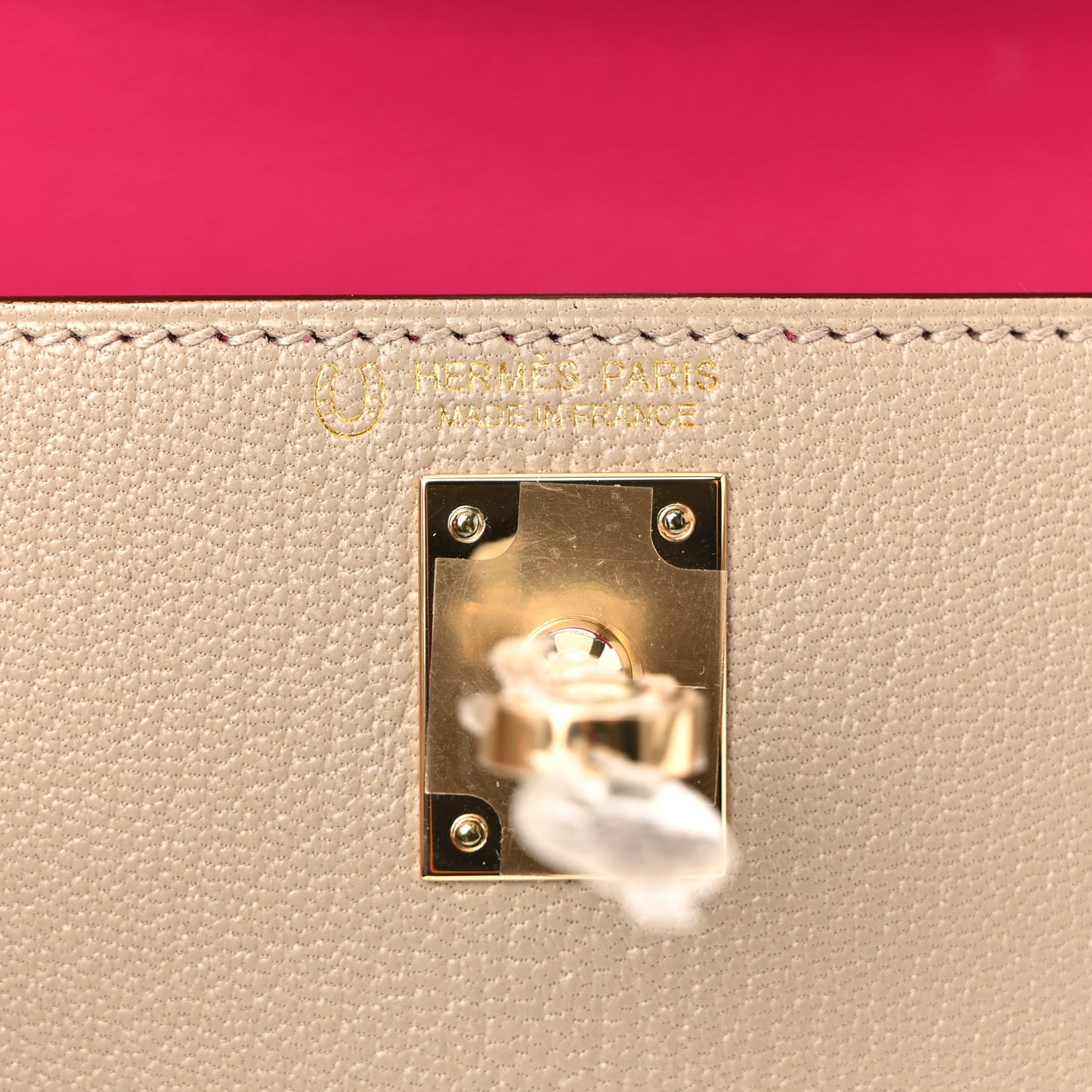 Chevre Mysore Horseshoe Mini Kelly Sellier 20 Gris Tourterelle Rose Mexico