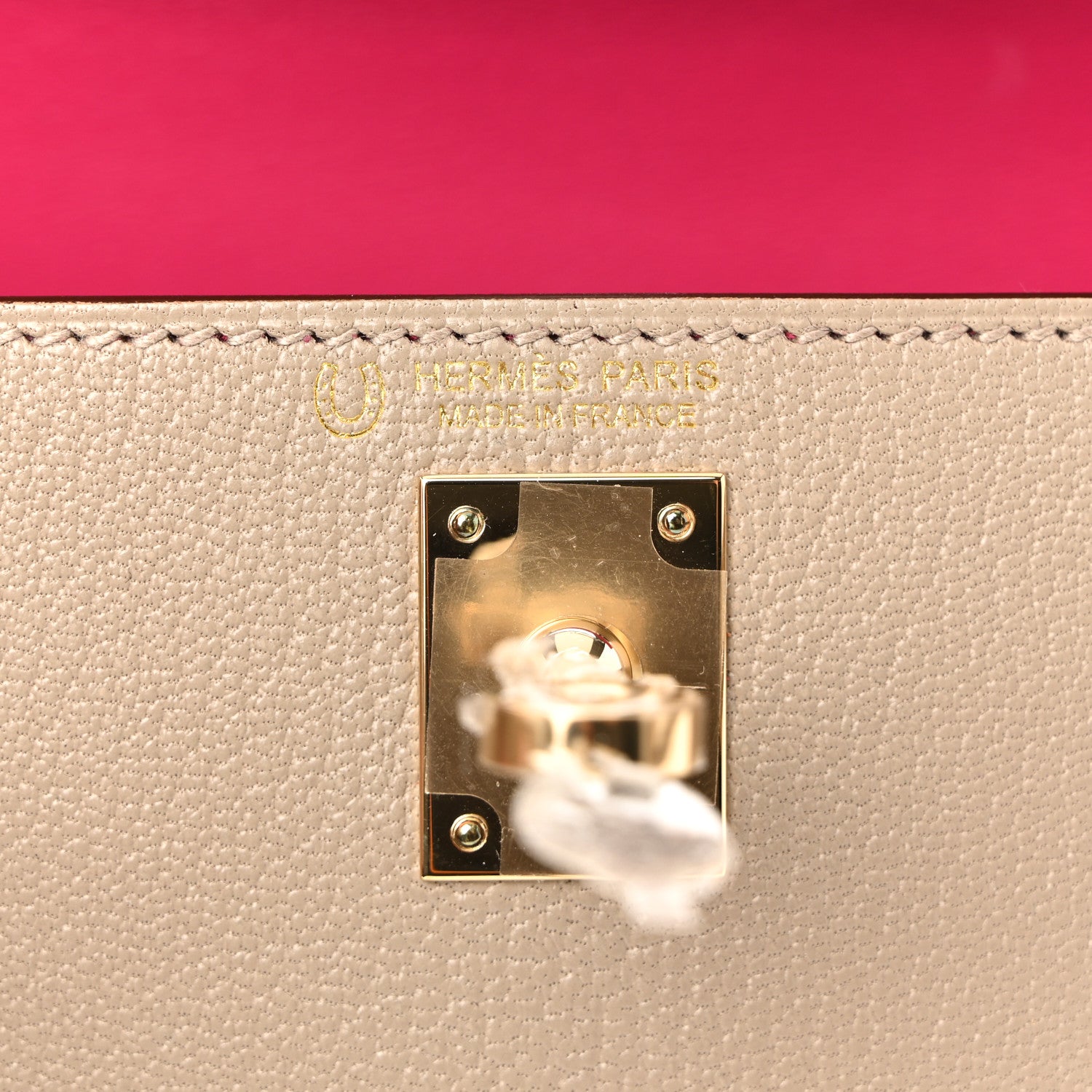 Hermes Chevre Mysore Horseshoe Mini Kelly Sellier 20 Gris Tourterelle Rose Mexico 6 of 10