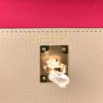 Hermes Chevre Mysore Horseshoe Mini Kelly Sellier 20 Gris Tourterelle Rose Mexico 6 of 10