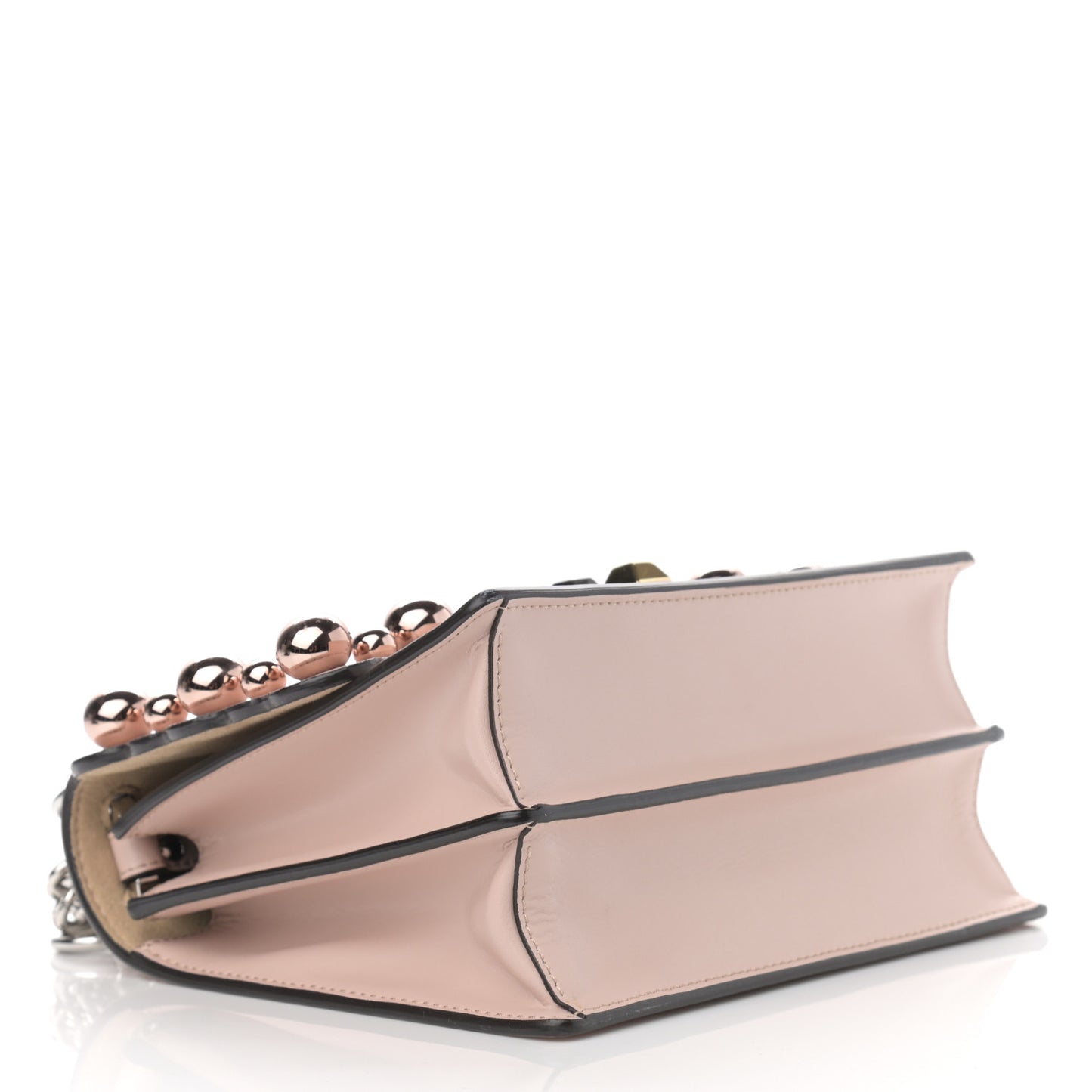 Vitello Liberty Pearl Scalloped Studded Small Kan I Shoulder Bag Soap