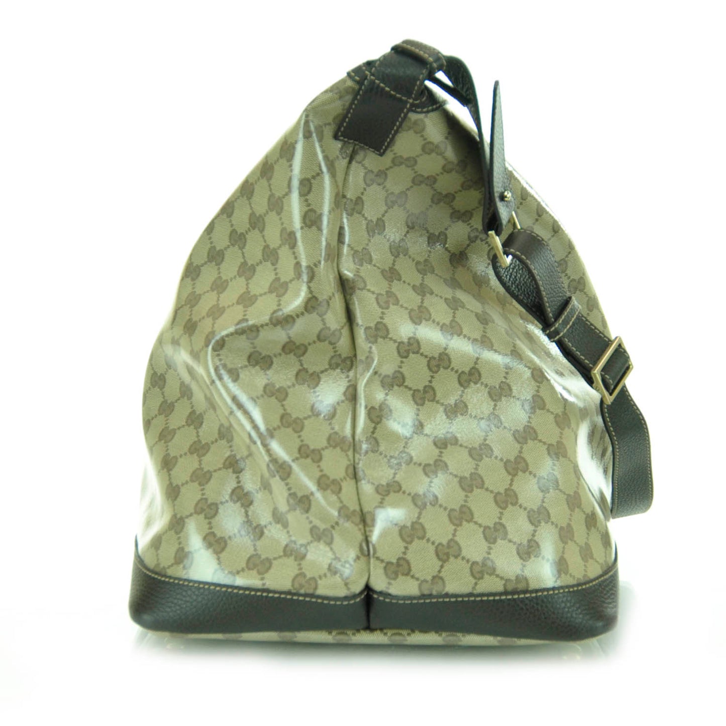 Crystal Monogram Large Travel Hobo Beige Brown