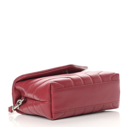 Saint Laurent Calfskin Y Quilted Monogram Toy Loulou Crossbody Bag New Lipstick 4 of 14