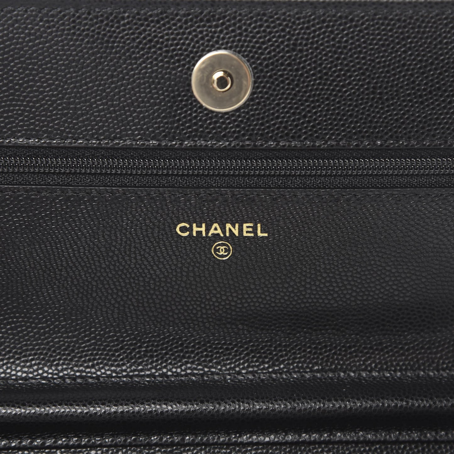 Caviar Quilted French New Wave Chain CC Wallet On Chain WOC Black