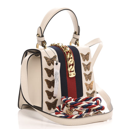 Gucci Calfskin Animal Studs Mini Sylvie Top Handle Bag White 3 of 10