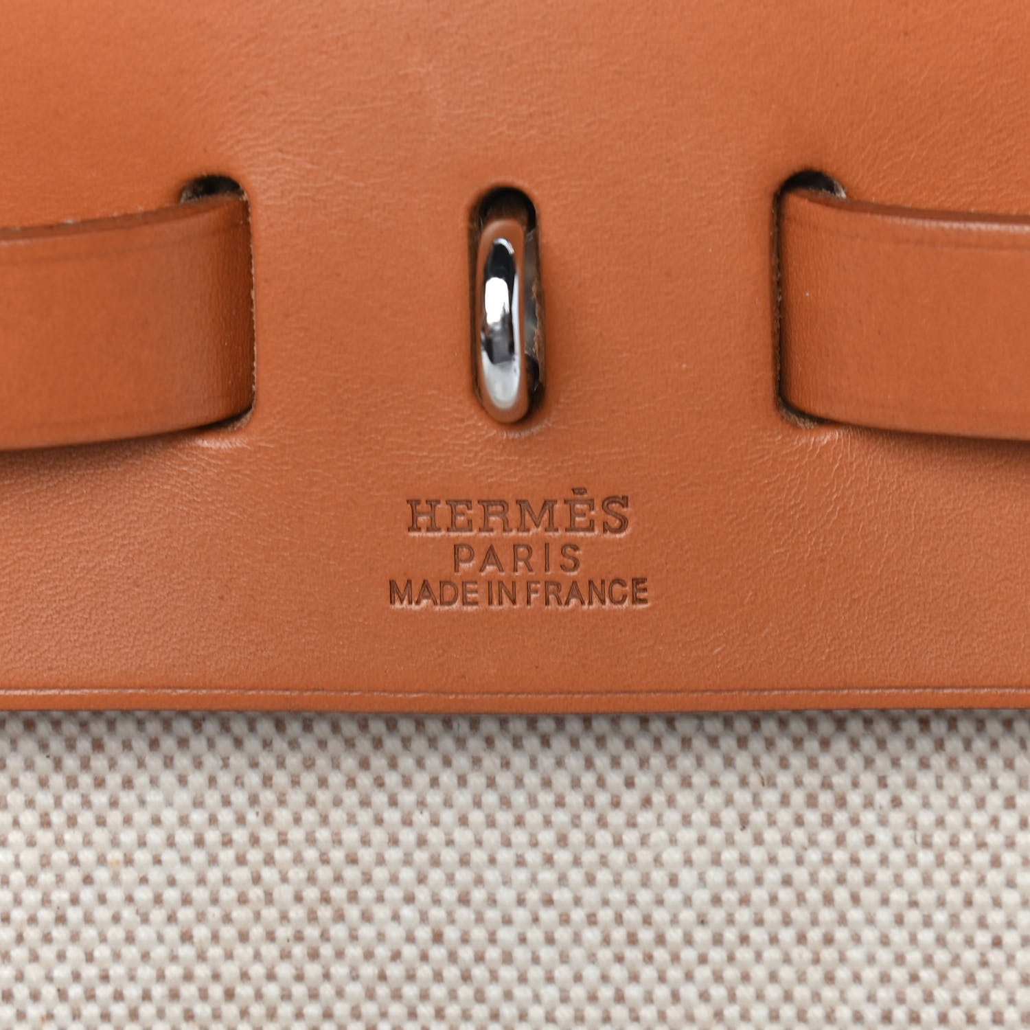 Hermes Toile Vache Calfskin Herbag 30 PM Natural 6 of 11