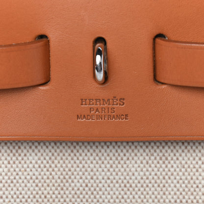 Hermes Toile Vache Calfskin Herbag 30 PM Natural 6 of 11