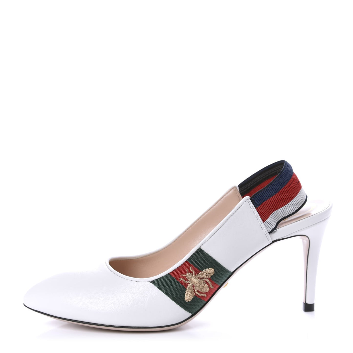 Malaga Kid Web Sylvie Mid Heel Slingback Pumps 36 White