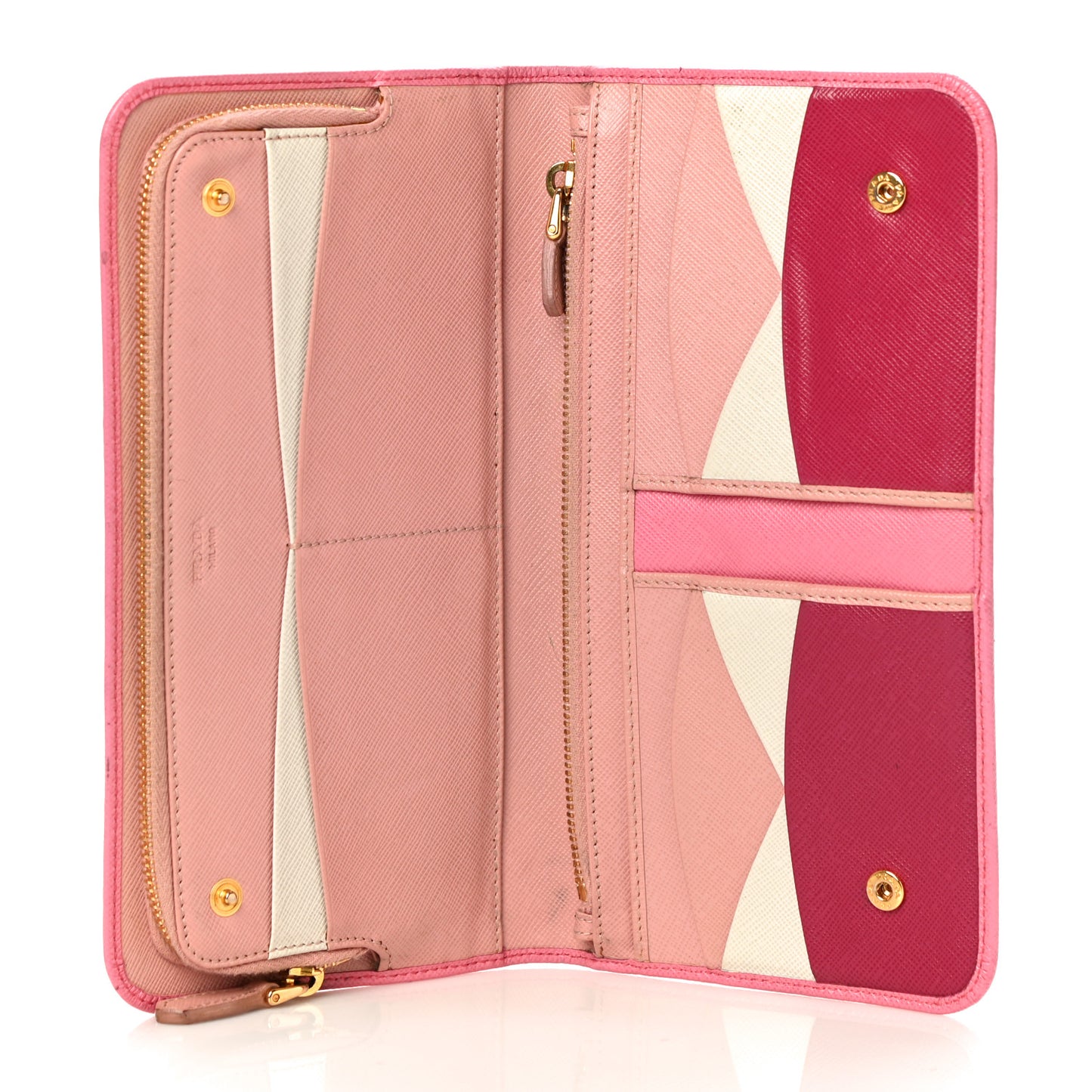 Saffiano Colour Metal Wallet Petalo Peonia