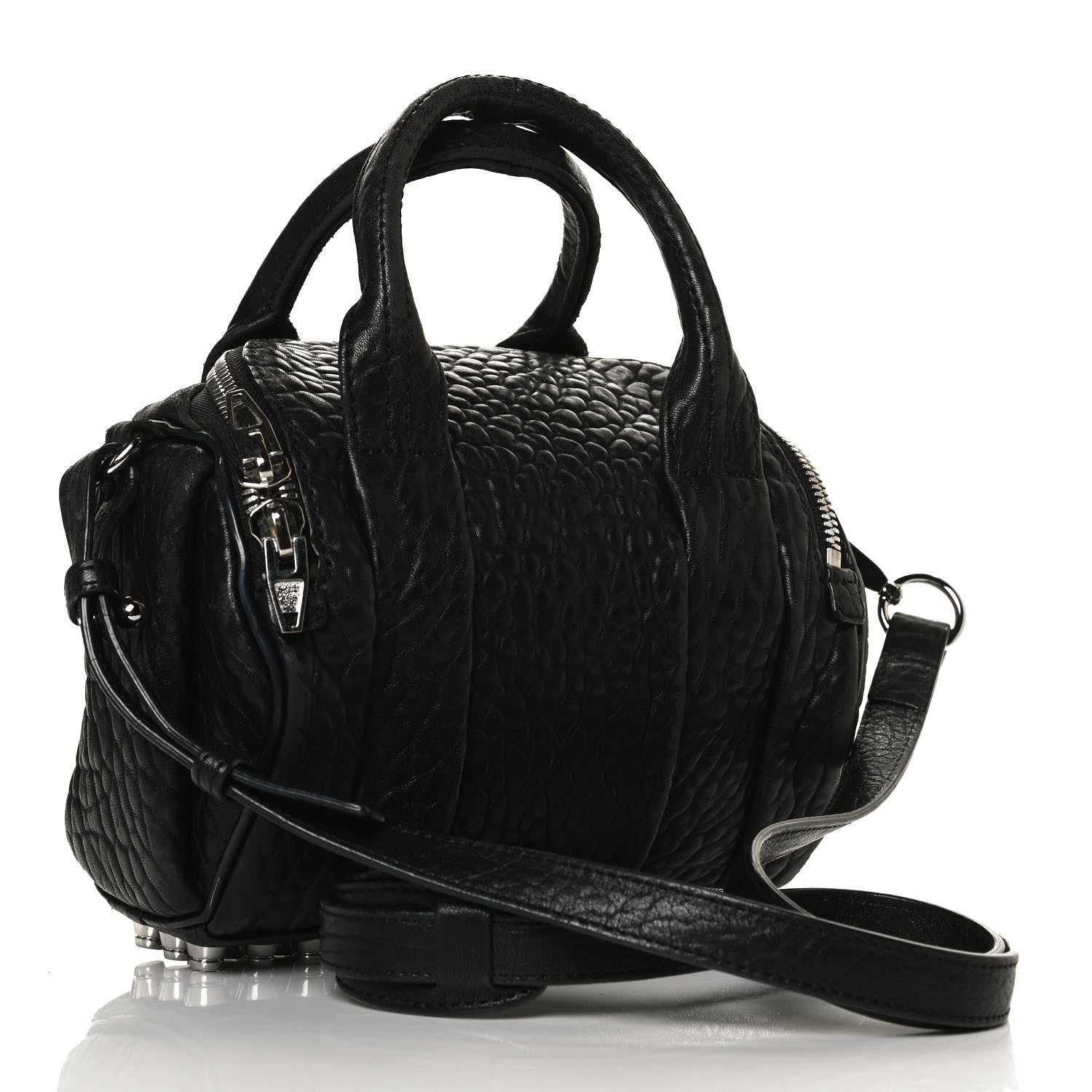 Alexander Wang Pebbled Lambskin Mini Rockie Black Rhodium Hardware 2 of 17