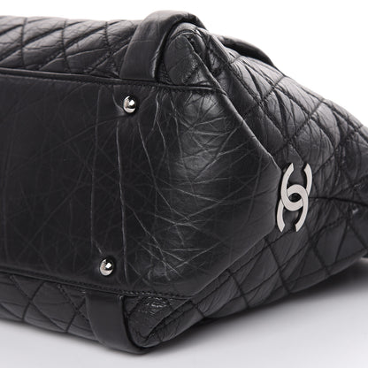 Chanel Distressed Lambskin Vintage Ligne L Lady Braid Tote Black 10 of 10