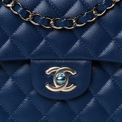 Chanel Caviar Quilted Small Double Flap Blue 8 of 13
