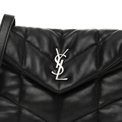 Saint Laurent Lambskin Quilted Toy Loulou Puffer Monogram Chain Satchel Black 13 of 13