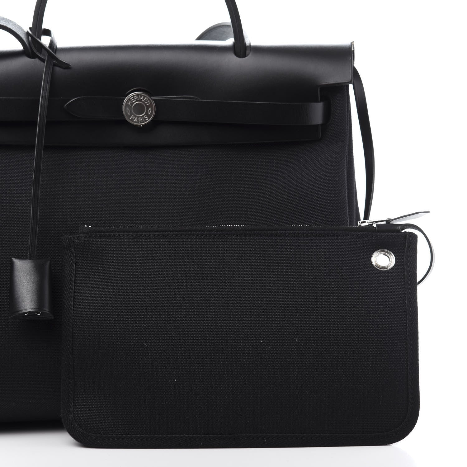 Hermes Military Toile Vache Hunter Herbag Zip PM 31 Black 10 of 13