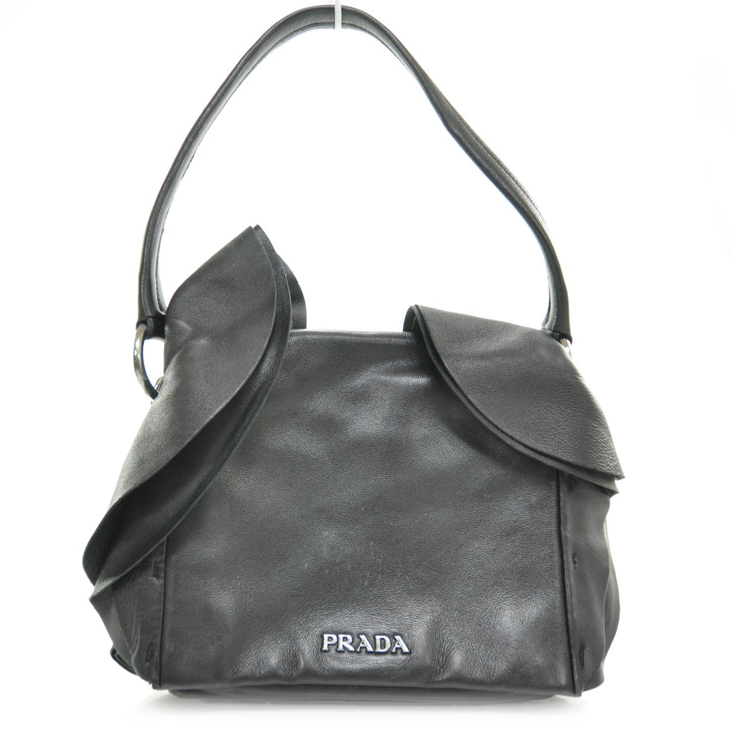 Nappa Ruffle Bag Black