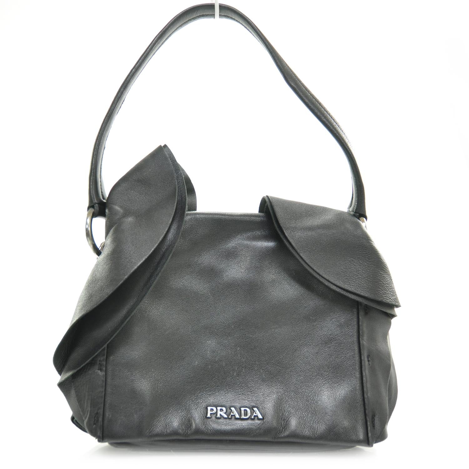 Prada Nappa Ruffle Bag Black 1 of 8