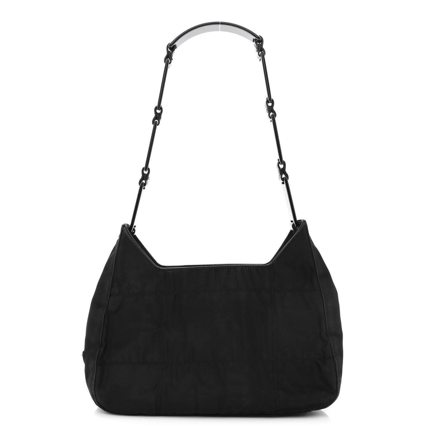 Tessuto Nylon Metal Links Shoulder Bag Black