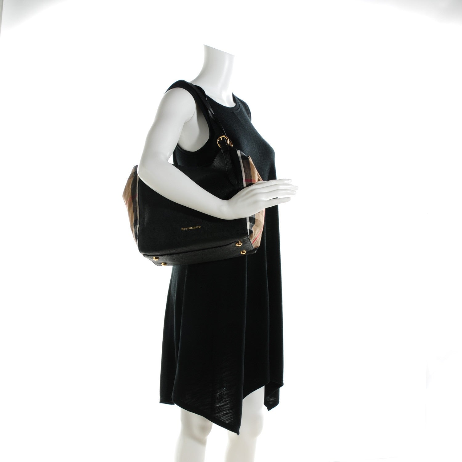 Burberry House Check Horseshoe Leather Small Canterbury Black 2 of 7