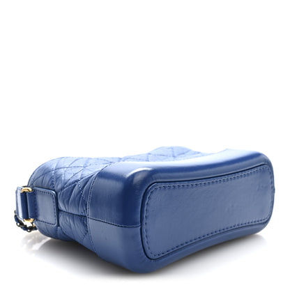 Chanel Aged Calfskin Quilted Small Gabrielle Hobo Blue 4 of 10